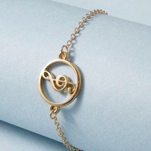 9$ SALE: Gold Music Note Bracelet